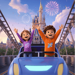 дети на аттракционе