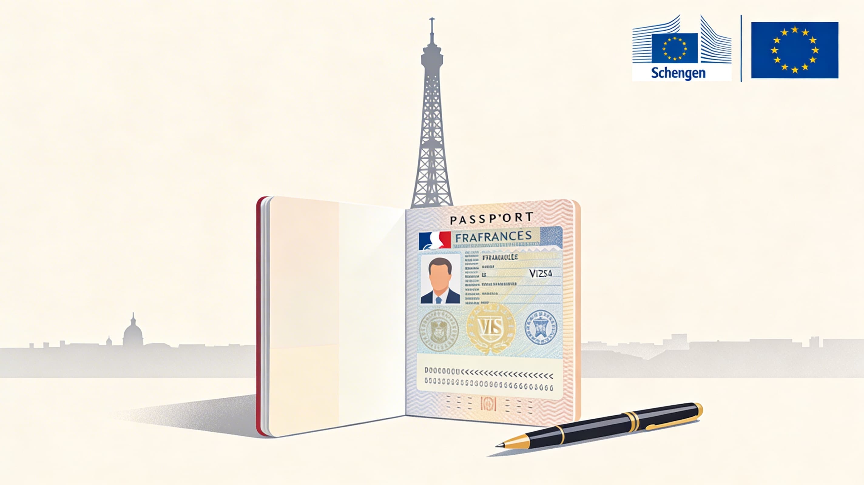 viza-vo-franciyu-iz-rossii-2026-poshagovaya-instrukciya-dlya-turistov-v-disnejlend-illustration